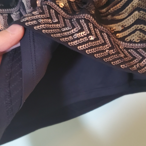 Express Black Metallic Embellished Mini Skirt - Picture 6 of 10